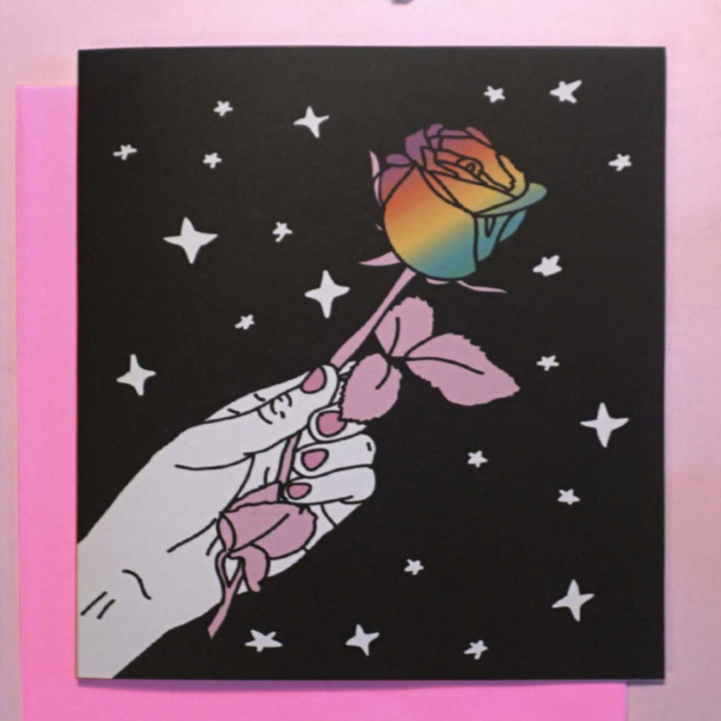 Rainbow Rose Card