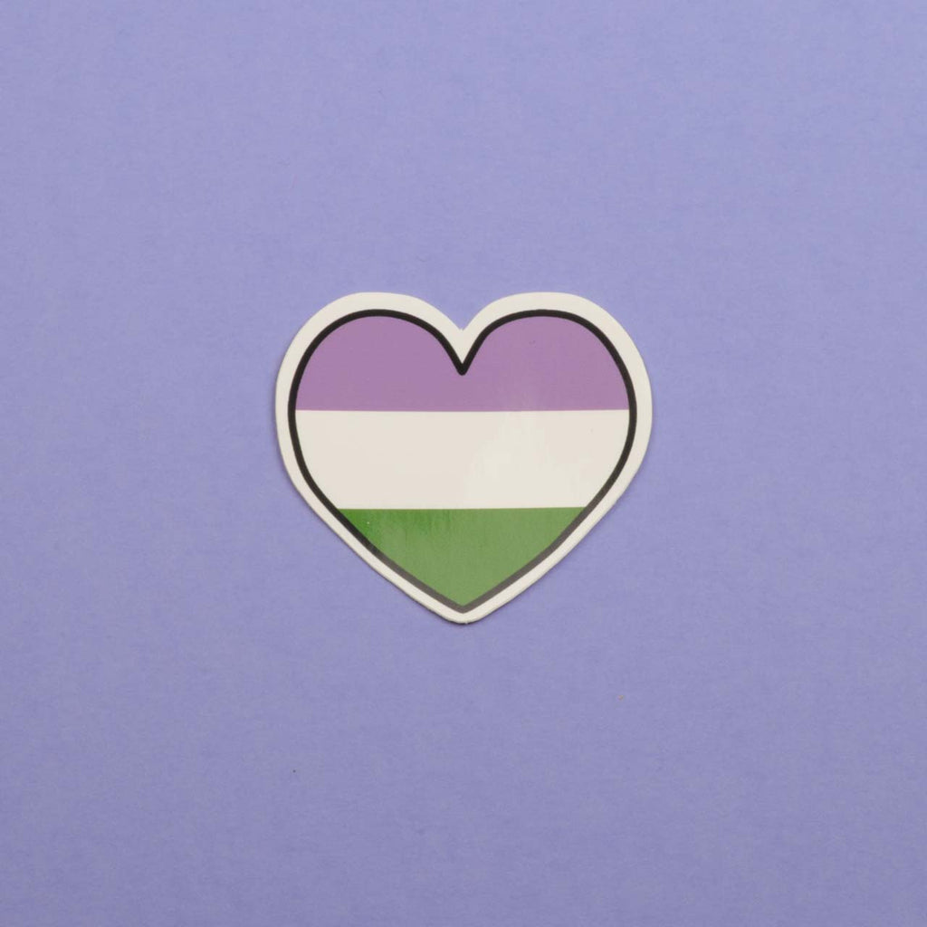 Genderqueer Heart Sticker