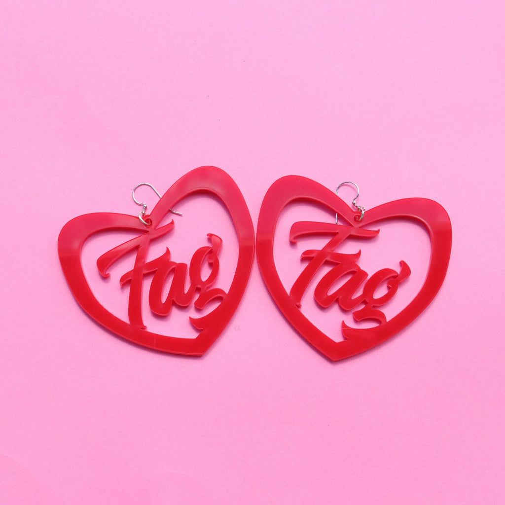 Fag Heart Earrings