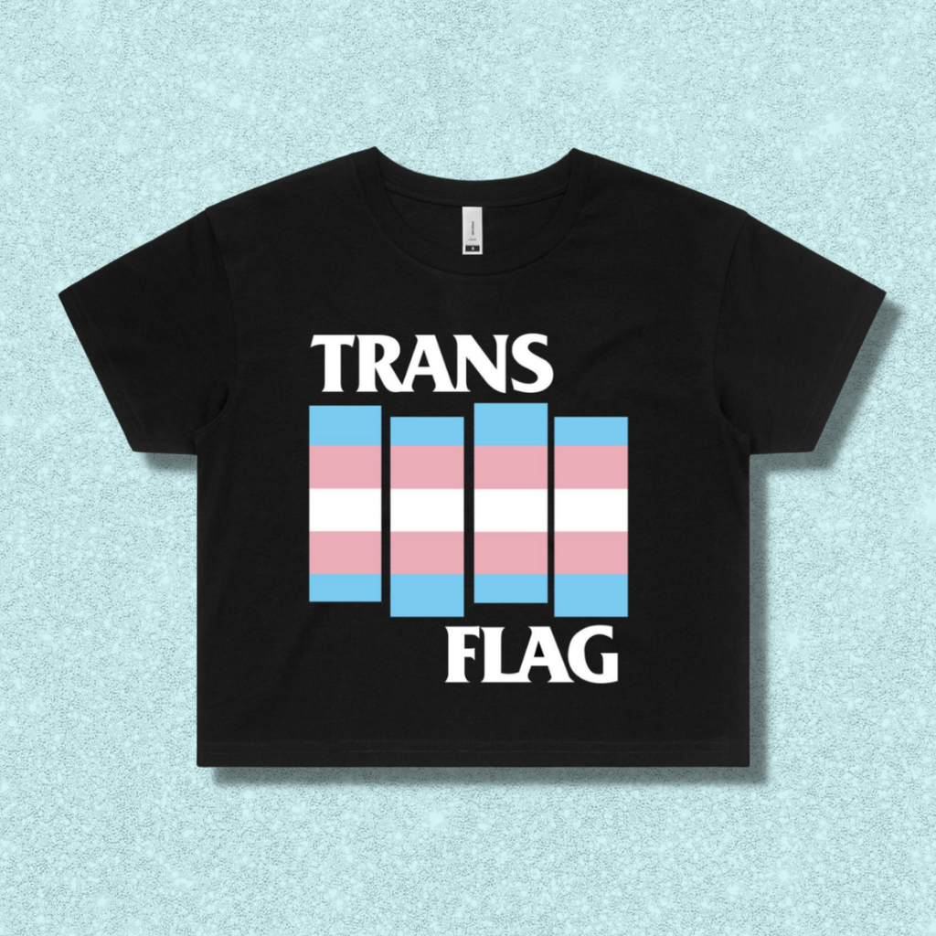 Trans Flag Crop Tee