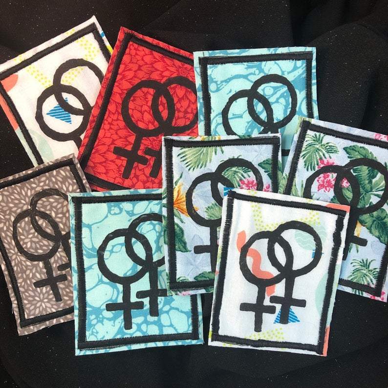 [Product_type] - Lesbian Symbol Handmade Iron-on Patch - agnes-and-edie.myshopify.com